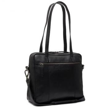The Chesterfield Puglia Leather Shoulder Bag with Laptop Compartment 27 cm Black