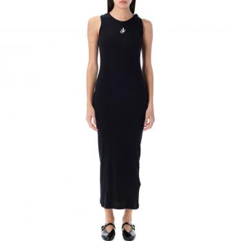 Sleek Black Embroidered Midi