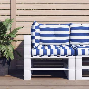 3 pz Cuscini per Pallet, Comodo cuscino per sgabello Strisce Blu e Bianche Tessuto Oxford Vidaxl 5391