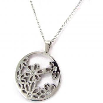 Elegant Silver Floral Necklace by Highness