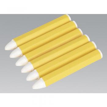 White Tyre Marking Crayons Set of 6 by Sealey