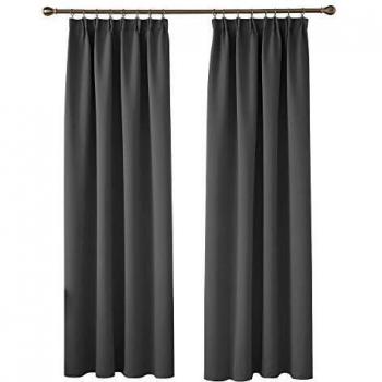 Deconovo Kälteschutz Vorhang Blickdicht 229x117cm Dunkelgrau 2er Set