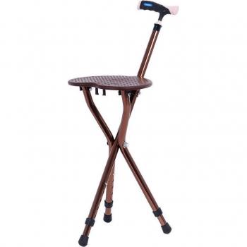 Non-Slip Crutch with Integrated Stool