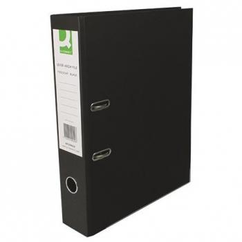 Q-Connect Lever Arch File Paperbacked Foolscap Black (Pack of 10) KF20029 KF20029