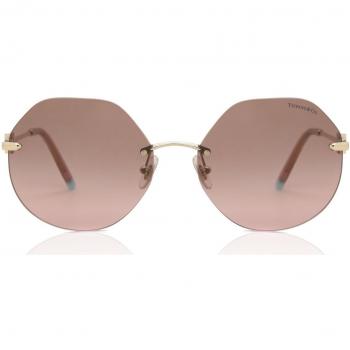 Tiffany TF3077 61819T Lunettes de soleil Métal Or clair Violet/Marron Géométriques Ombrées