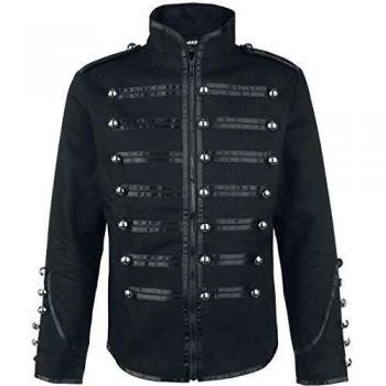 Banned Alternative Gothic Uniformjacke Military Drummer Herren schwarz S bis 5XL