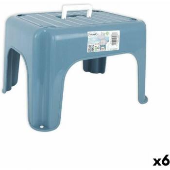 Tontarelli Sitzhocker „Dumbo“ – Blau, 38×30×24 cm, 6er Set mit Griff