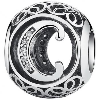 Charme en argent 925 lettre C compatible avec bracelets européens