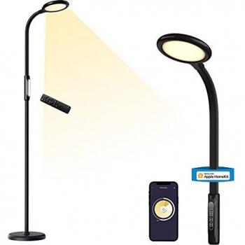 Collo di cigno girevole a 360°, Meross, lampada da terra LED con illuminazione bianca dinamica e telecomando