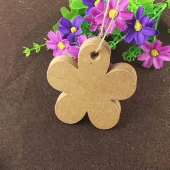 Bolsa de Cuerda con Etiqueta Flor de Papel – 100 Unid