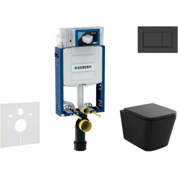 Set Geberit Combifix con Vaso WC Arkas e Copriwater SoftClose – Placca Sigma30 nero