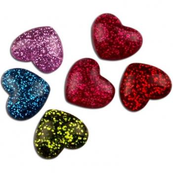 30Pcs 16mm Resin Bling Heart Craft Accessories