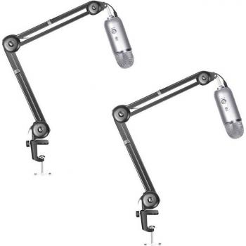 2X Microphone Stand with Adjustable Boom Arm