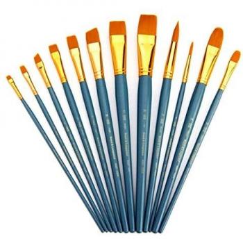 Kit de brochas Royal & Langnickel de taklon, Medio (12 Piezas) Color Dorado