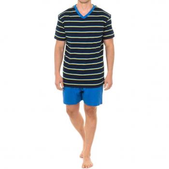 Pigiama blu uomo scollatura a V JJBVH5700