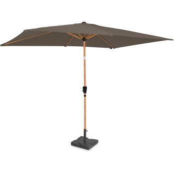 Parasol Rapallo 200x300 cm – Design bois taupe, pied de 20 kg