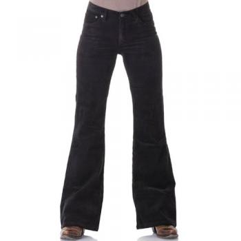 Comycom Schwarz Bootcut Cordhose für Frauen