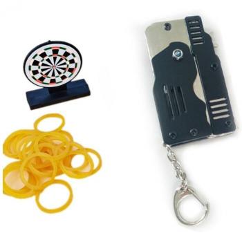 Mini Folding Key Ring in Colorful Zinc Alloy with Rubber Band