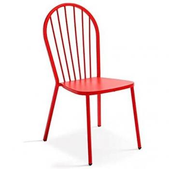 Chaise de jardin rouge en métal