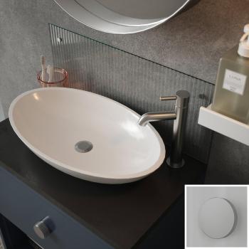 600 x 250mm Clear Fluted Glass Bathroom Splashback with Chrome