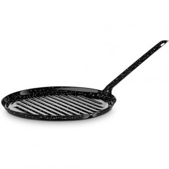 Parrilla redonda Briebe 24 cm – acero esmaltado para cocina de gas o inducción