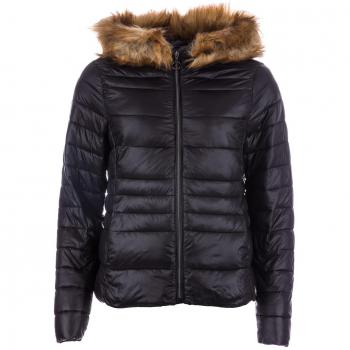 Chaqueta acolchada corta con capucha de pelo Vero Moda