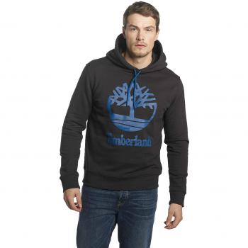 Timberland Herren Streetwear Hoodie schwarz S – Logo-Stacking