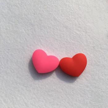 Amortiguadores de tenis 10 Uds. silicona corazón rojo y rosa