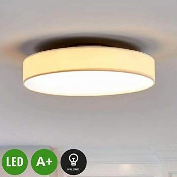 Saira LED Textile Ceiling Lamp, 40 cm, White