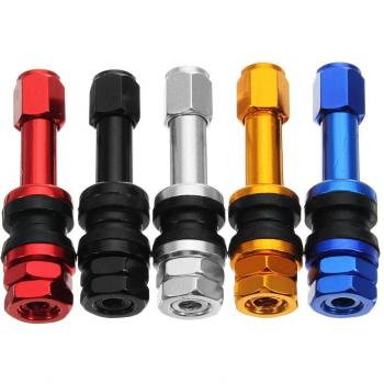 Valve tire tige TR48E – Pack noir 4 pièces, anti-poussière inclus