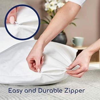 AllergySafe Pillow Covers – 74 cm × 48 cm, Breathable Cotton, Easy Wash, Standard Size, Zipped, Energy Class A+