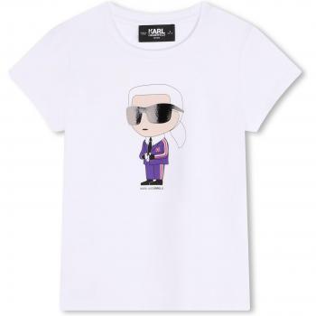 T-shirt bianca con logo per bambini Karl