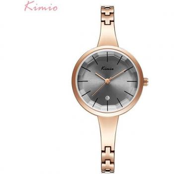 KIMIO Große Zifferblatt Uhr für Frauen in Roségold