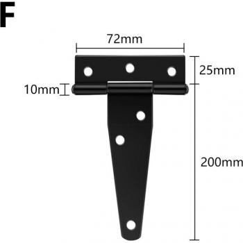 Bisagra T‑Metal para Puertas de Armario, 6”