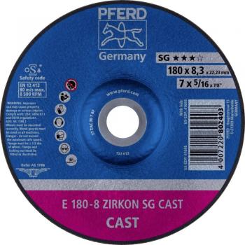 PFERD Schruppscheibe E 180x8,3x22,23 mm ZIRKON Speziallinie SGP CAST