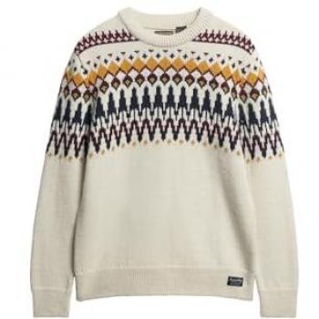 Jersey de hombre Superdry con diseño Fairisle en beige