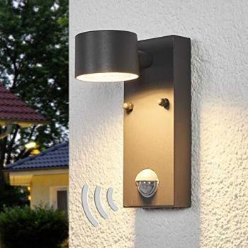 Lindby LED Außenlampe Lexi – Modernes Design, Bewegungsaktivierung