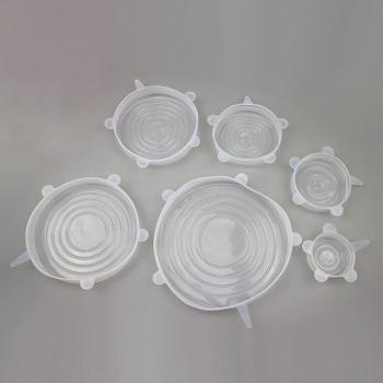 6pcs Silicone Food Fresh Keeping Lids BPA Free