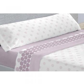 Sábanas 3 Piezas Microfibra Círculo Rosa