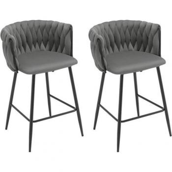 Elegante Samt-Barhocker (2 Stück)