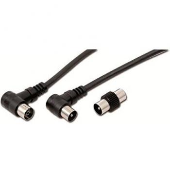 Cavo antenna 1 spina + 1 presa a 90 gradi IEC 2mt