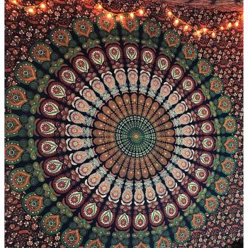 Raajsee Arazzo Mandala Dimensione Matrimoniale 210x220cms in Cotone