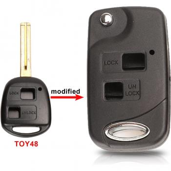 Jingyuqin Keyless Flip 2 con Botón para Toyota Eco RAV4