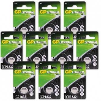 GP CR1632 Knopfzellen 3V Lithium 10er Pack