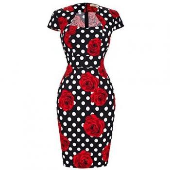 Femme Robe Grace Karin Vintage avec Motif Floral