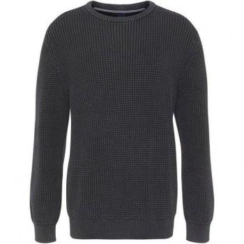 Acid Washed Rundhalspullover für Herren