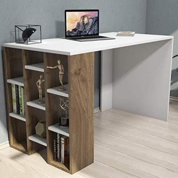 Scrivania INCI Homemania Legno 120x60x75 Bianco-Noce