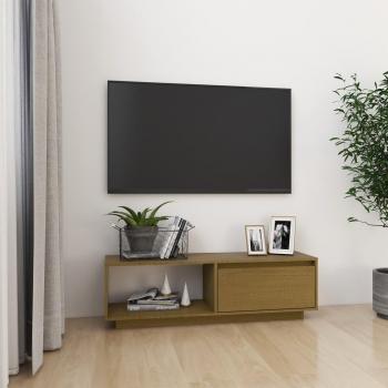 Solid Pinewood TV Cabinet Honey Brown 110x30x33.5 cm vidaXL