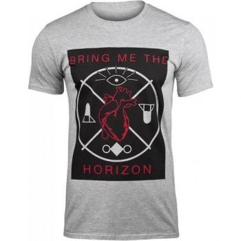 Bring Me The Horizon T‑shirt in cotone cuori e simboli unisex bianco S