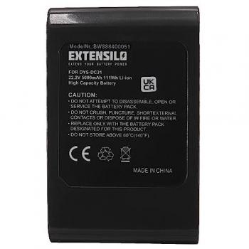 Extensilo Type B Battery for Dyson 202932-02, 917083-01, 917083-07, 965557-03 (5000 mAh, 22.2V)